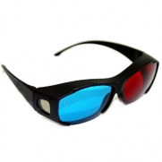 niceeshop(TM) Professional Resin Frame 3D Glasses Anaglyph Glasses for Movie Game-Red & Cyan