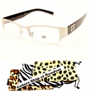 D886cl-dp Dg Eyewear Fashion Wayfarer Sunglasses Clear Lens Eyeglasses (Silver/Black+ DG Pouch, clear)