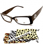D1048cl-dp Dg Eyewear Fashion Clear Lens Sunglasses Eyeglasses Womens (black/brown w DG pouch, clear)