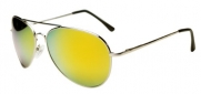 Hilton Bay Aviator Sunglasses UV400 with Colored Mirror lens (Sunset)