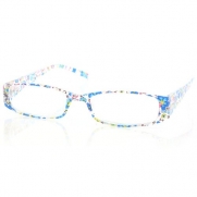 Ladies Spring Floral Slim Reading Glasses Eyeglasses Clear Lens Fun Blue +1.50