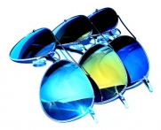 Aviator Sunglasses UV400 with Colored Mirror lens (3-Pack)