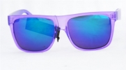 80's Style Vintage Wayfarer Style Reflective Color Mirror Lens Luna Sunglasses-Purple