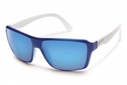 Suncloud Colfax Polarized Sunglasses, Blue/White Frame, Blue Mirror Lens