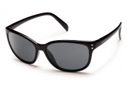 Suncloud Flutter Polarized Sunglasses, Black Frame, Gray Lens