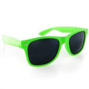 Solid Neon Wayfarer Sunglasses by Qlook, Lime Green
