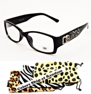 D1028-DP Dg Eyewear Clear Lens Eyeglasses Sunglasses (1049 Black, clear)