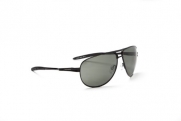Optic Nerve Pondhawk Sunglasses, Shiny Black, Polarized Smoke Lens