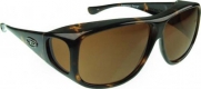 Fitovers Eyewear Aviator Sunglasses, Tortoiseshell, Polarvue Amber