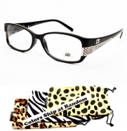 D990-dp Dg Eyewear Thin Framed Nerdy Sunglasses (1013 Black, clear)