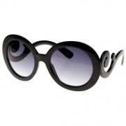 MLC EYEWEAR ® Designer Inspired Oversized High Fashion Sunglasses w/ Baroque Swirl Arms