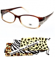 D990-dp Dg Eyewear Thin Framed Nerdy Sunglasses (1013 Brown/Clear, clear)