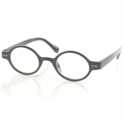 Unisex Narrow Slim Oval Circle Round Reading Glasses Clear Lens Black +1.75
