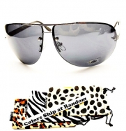 D1044-DP Dg Eyewear Aviator Sunglasses (1063 Silver-Black, smoked)