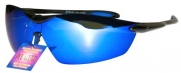 Polarized P49 Sports Fashion Sunglasses for Cycling, Softball, Golf TR90 Frame (Black & Blue)
