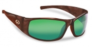 Flying Fisherman Magnum Polarized Sunglasses (Shiny Tortoise Frame, Amber/Green Mirror Lenses)