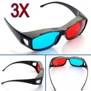 Red-blue / Cyan Anaglyph Simple Style 3d Glasses 3d Movie Game-extra Upgrade Style (3Pcs With Different Style)