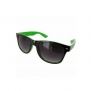 Fashion Eyewear Wayfarer Style Sunglasses, Black-Green/Grey