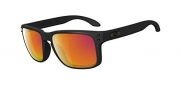 Oakley Holbrook Sunglasses Matte Black / Ruby Iridium Polarized with Lens Cleaning Kit