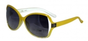 DG Eyewear Women's Thick Frames Sunglasses with Faded Stripes in Yellow