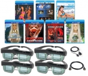 MITSUBISHI Compatible 3D Glasses Deluxe Movie Pack (Includes IR Transmitter) for ALL MITSUBISHI 3D Televisions - OUR BEST 3D VALUE EVER!