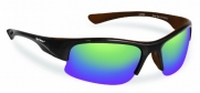 Flying Fisherman Sea Star Polarized Sunglasses (Shiny Black/Brown Frame, Amber/Green Mirror Lenses)