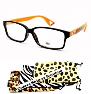 D1028-DP Dg Eyewear Clear Lens Eyeglasses Sunglasses (1268 black/orange, clear)