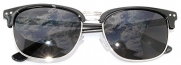 Fashion Retro Black-Silver Half Frame Wayfarer Sunglasses Smoke Lens Uv 400