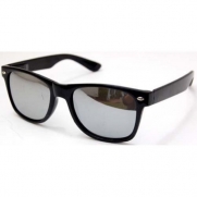 QLook Blues Brothers Wayfarer Style Sunglasses - Black / Mirror Lens