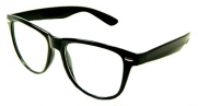 Wayfarer Sunglasses Classic 80's Vintage Style Design (Black Clear Lenses)