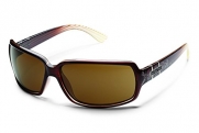 Suncloud Poptown Polarized Sunglasses, Brown Stripe Laser Frame, Brown Lens