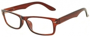 Brown Frame Narrow Rectangular Clear Lens Eyeglasses Retro Style