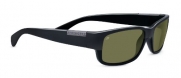 Serengeti Merano Sunglasses, Shiny/Matte Black Frame, Polarized 555nm Lens