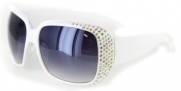Paparazzi Fashion Sunglasses with Over 160 Swarovski Crystals for Stylish Women (White w/ Smoke)