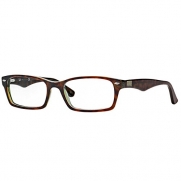 Ray-Ban Men's Rx5206 Rectangular Eyeglasses,Havana & Green,52 mm