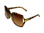 Women's Designer Style Vintage Oversized Sunglasses-Assorted Brands (Gold Hinge Open Side Tortoise)