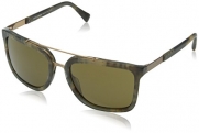 D&G Dolce & Gabbana Men's Logo Plaque Square Sunglasses, Camouflage Matte Green & Brown, 57 mm