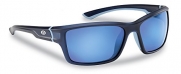 Flying Fisherman Cove Polarized Sunglasses with Matte Crystal Frames, Navy Blue Mirror Lenses
