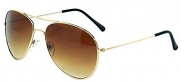 Aviator Sunglasses Gold Metal Frame with Brown Lens Stylish Fashion