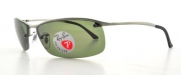 Ray-Ban RB 3183-004/9A Gunmetal SIDESTREET Sunglasses With POLARIZED Green Lenses-63mm