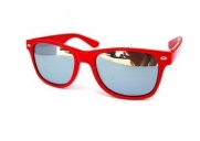 QLook Solid Color Wayfarer Style w/Mirror Lens Sunglasses - (Different Colors), Red