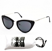 E27-vp Style Vault(TM) Cateye Eyeglasses Sunglasses (1620 black/silver, clear)