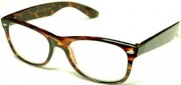 Eyeglasses Wayfarel black, tortoise brown clear lens 2pc