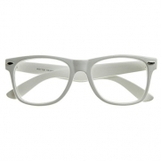 zeroUV - Retro Party Super Neon Color Horn Rimmed Style Eyeglasses Clear Lens Glasses (White)