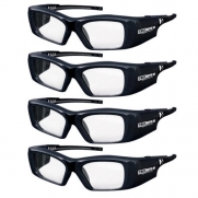 True Depth 3D® Firestorm XL Premium Quality DLP-LINK Rechargeable 3D Glasses with SteadySync (TM) Technology (4 Pairs)