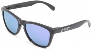 Oakley Mens Frogskins 24-298 Iridium Cat Eye Sunglasses,Matte Black Frame/Violet Lens,55 mm