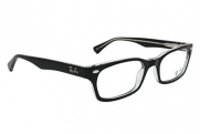 Ray Ban Optical Women's 5150 Black On Transparent Frame Plastic Eyeglasses, 50mm