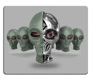 Luxlady Mousepads Nine heads of extraterrestrial cyborg with a metal skeleton dissected On gray IMAGE 20621832 Customized Art Desktop Laptop Gaming mouse Pad