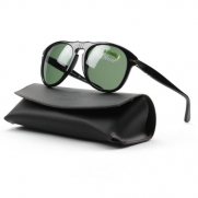 Persol Men,Women 1069986003 Black/Green Sunglasses 54mm