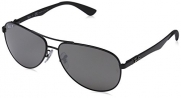 Ray-Ban Men's 0RB8313 Polarized Square Sunglasses, Black Grey Mirror Black & Shiny Black, 58 mm